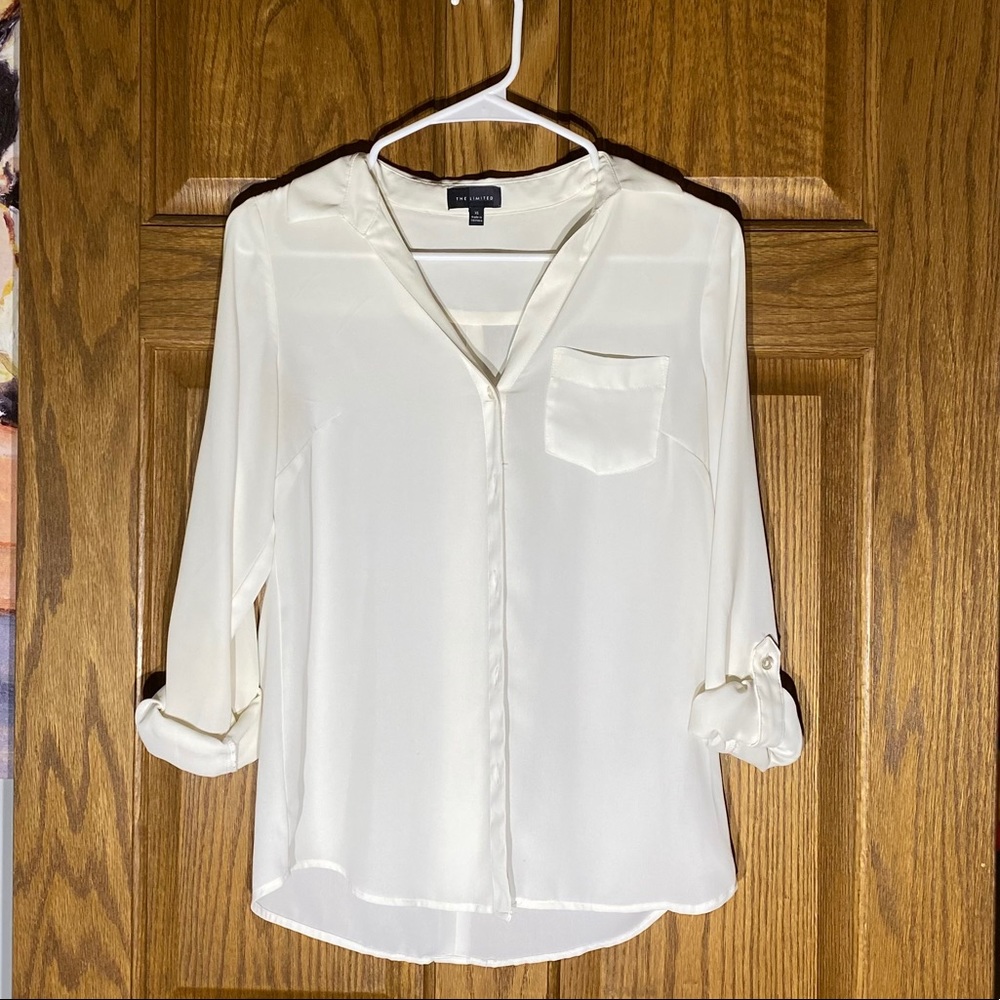 The Limited White Blouse Button Up